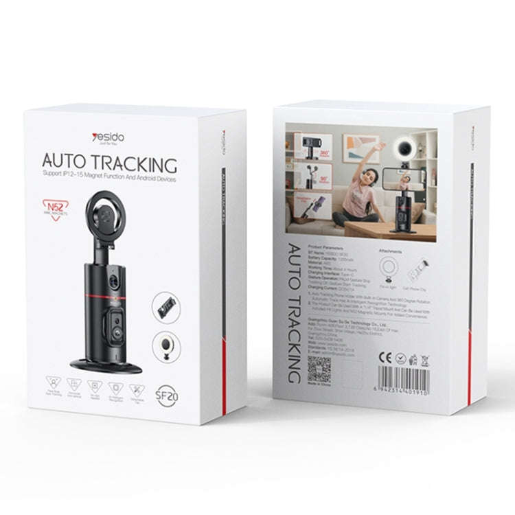 Yesido SF20 Magnetic 360 Degree Rotating Smart Al Auto Face Tracking PTZ Bracket(Black)