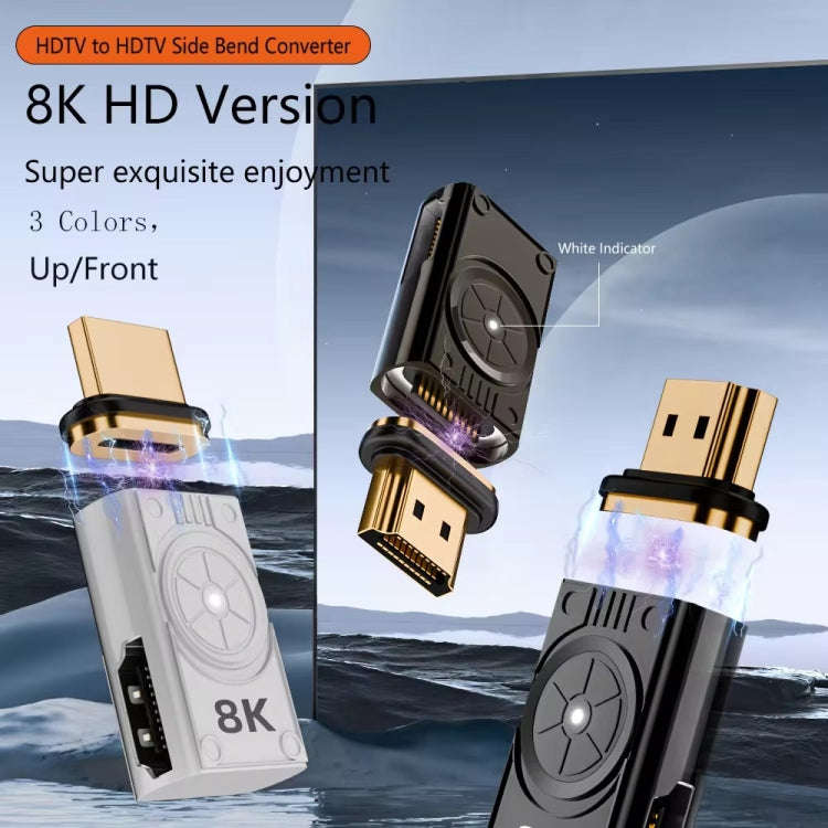8K 60Hz HDTV to HDTV Side Bend Magnetic Converter(Black Right Bend)