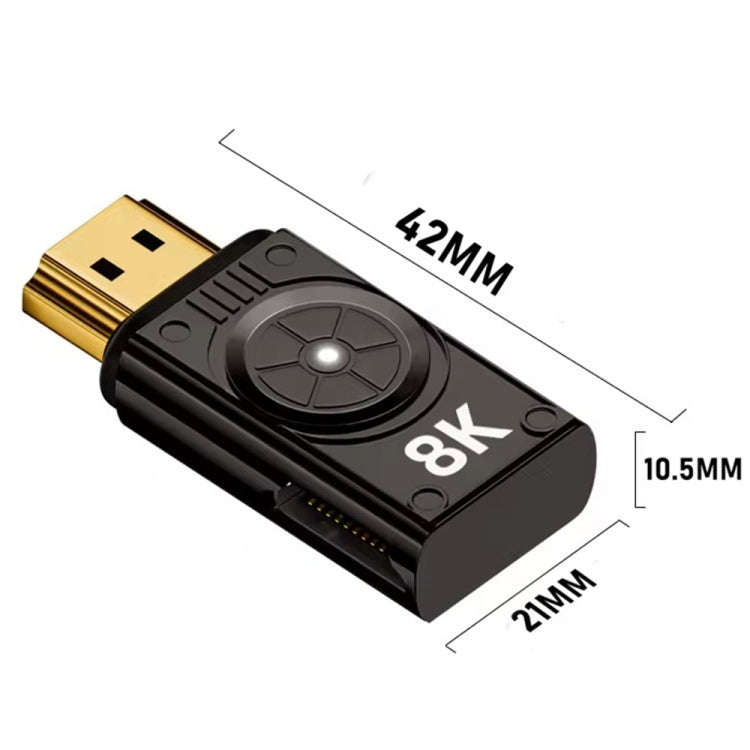 8K 60Hz HDTV to HDTV Side Bend Magnetic Converter(Sliver Left Bend)