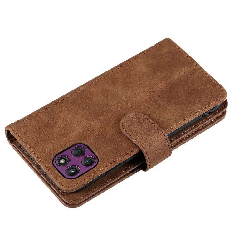 For Motorola Edge 60 Pro Nine Card Zipper Bag Leather Phone Case with Lanyard(Brown)