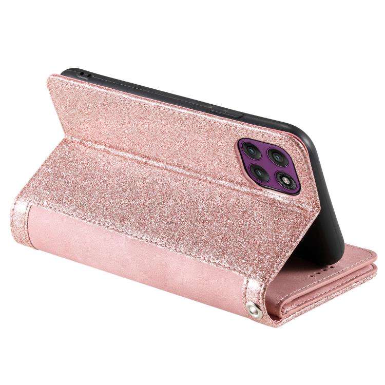 For Motorola Edge 60 Pro Nine Card Zipper Bag Leather Phone Case with Lanyard(Pink)