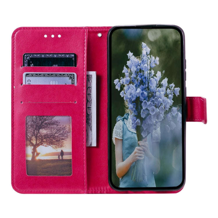 For Honor X6b 4G Global Totem Flower Embossed Leather Phone Case with Lanyard(Red)