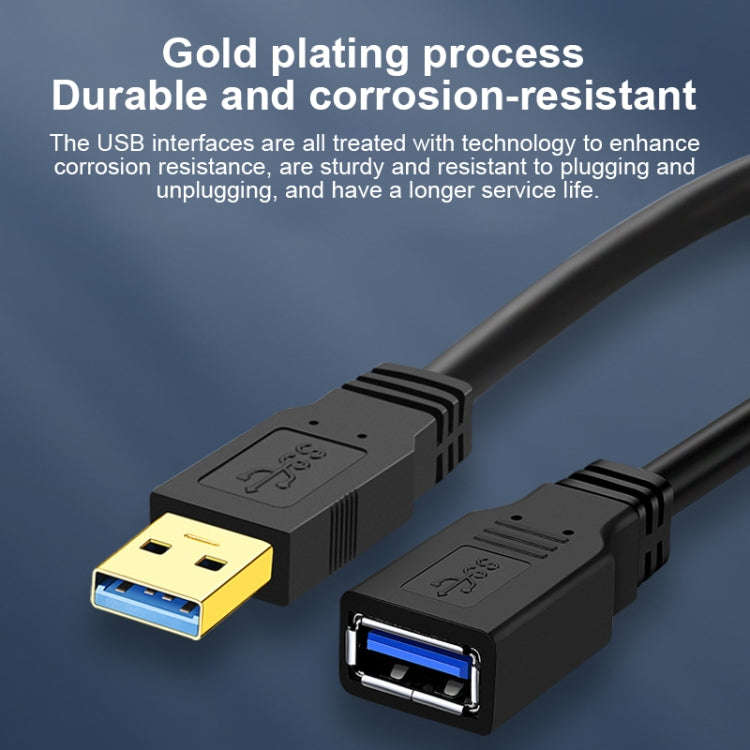 USB 3.0 Female To USB 3.0 Male PVC Cable, Length:1m(Black)