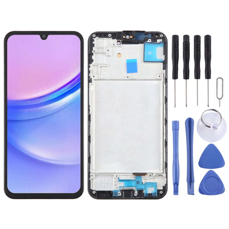 For Samsung Galaxy A15 5G SM-A156B 6.43inch OLED LCD Screen Digitizer Full Assembly with Frame