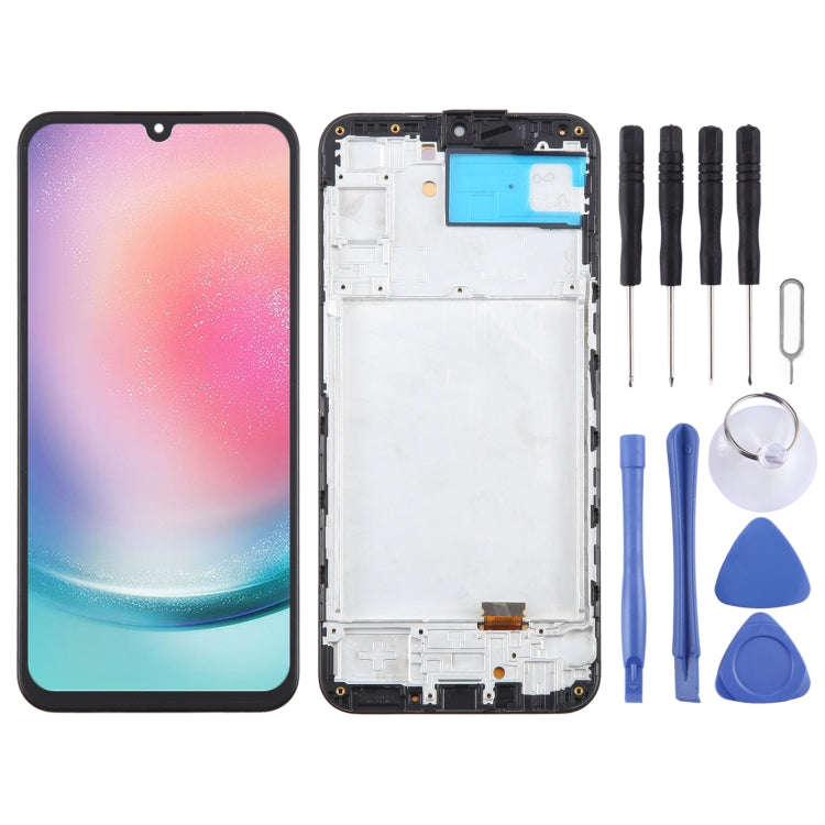 For Samsung Galaxy A24 SM-A245F 6.43inch OLED LCD Screen Digitizer Full Assembly with Frame
