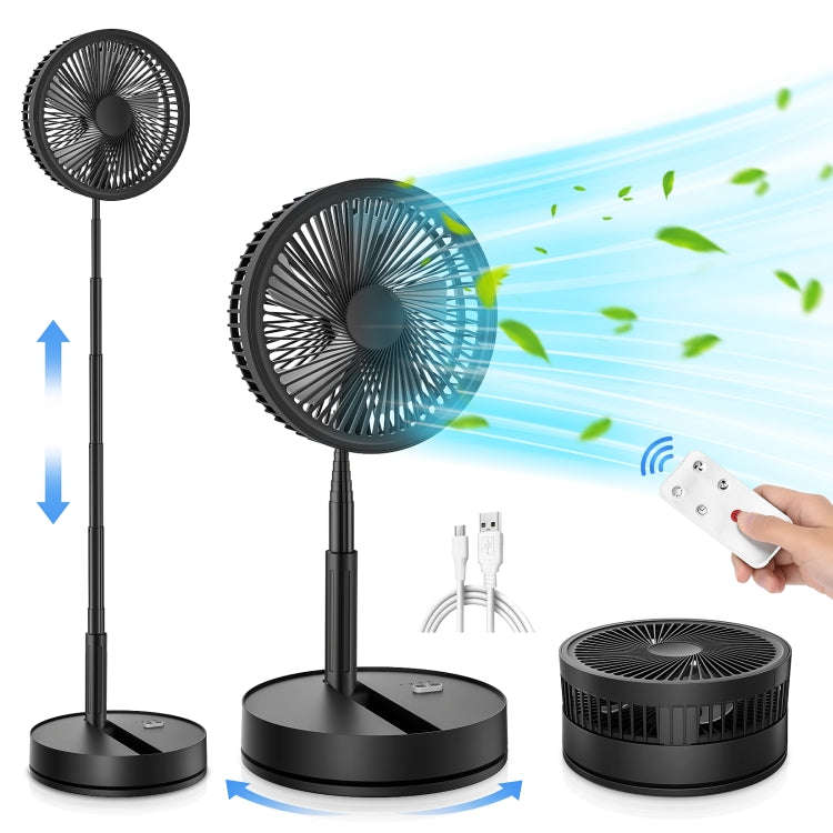 F9 Folding Adjustable Height Desktop Electric Fan(Black)