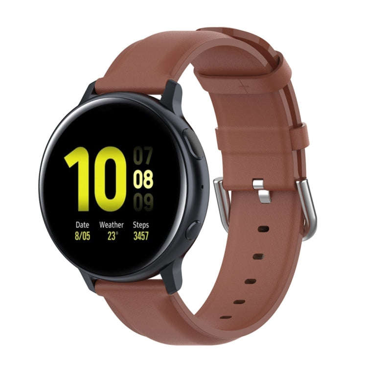 For Galaxy Watch Active3 / Galaxy Watch 3 41mm 20mm Universal Leather Watch Band(Brown)
