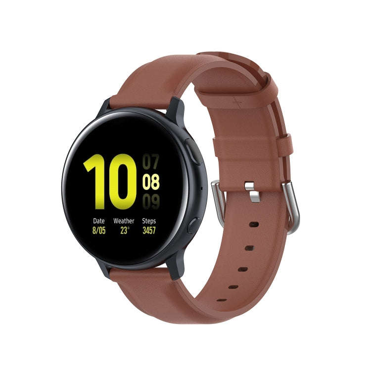 For Galaxy Watch Active3 / Galaxy Watch 3 41mm 20mm Universal Leather Watch Band(Brown)