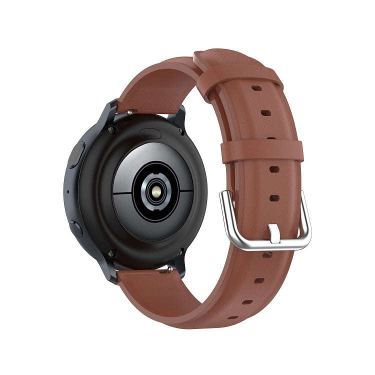 For Galaxy Watch Active3 / Galaxy Watch 3 41mm 20mm Universal Leather Watch Band(Brown)
