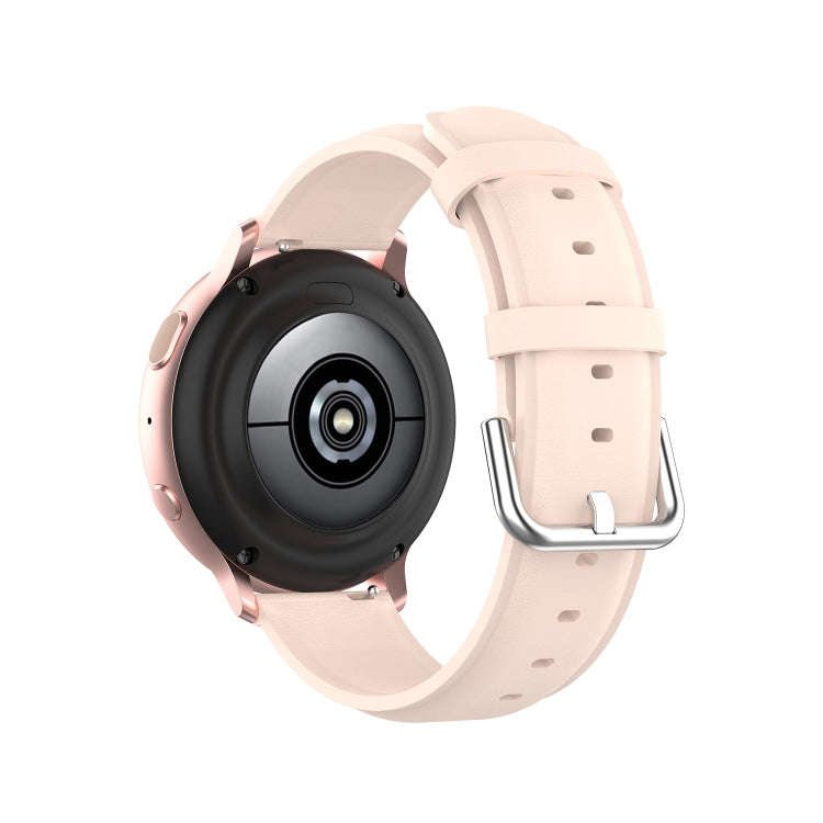 For Galaxy Watch Active3 / Galaxy Watch 3 41mm 20mm Universal Leather Watch Band(Light Pink)