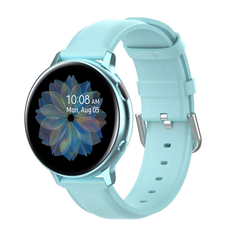 For Galaxy Watch Active3 / Galaxy Watch 3 41mm 20mm Universal Leather Watch Band(Light Blue)