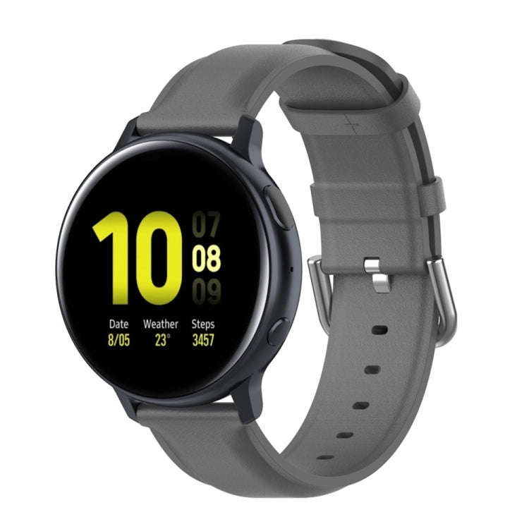 For Galaxy Watch Active3 / Galaxy Watch 3 41mm 20mm Universal Leather Watch Band(Grey)