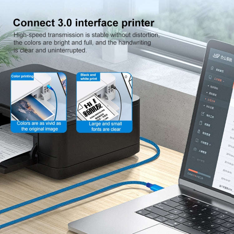 Printer / Hard Disk USB 3.0 A Male to B Male Connector Cable, Length:1m(Blue)