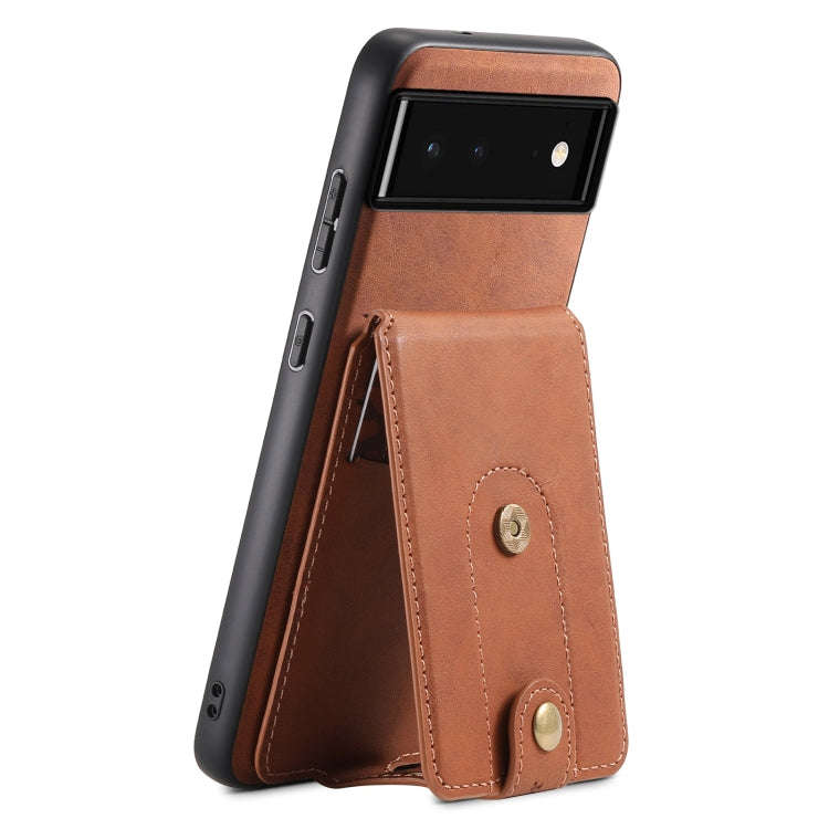 For Google Pixel 6 Denior D14 NK Retro Pattern MagSafe Magnetic Card Holder Leather Phone Case(Br...