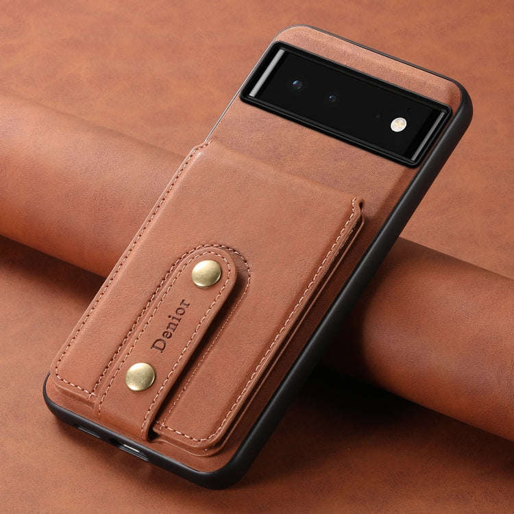 For Google Pixel 6 Denior D14 NK Retro Pattern MagSafe Magnetic Card Holder Leather Phone Case(Br...