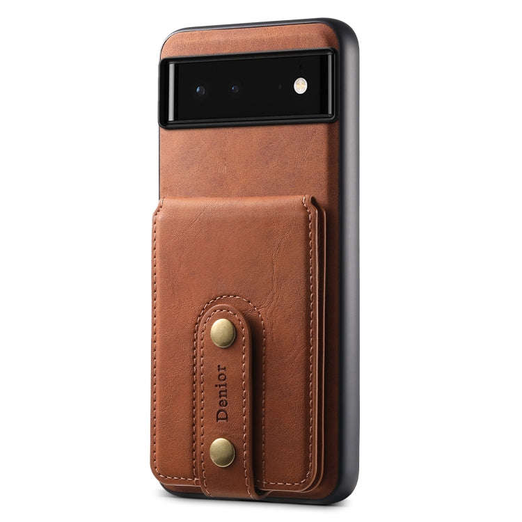 For Google Pixel 6 Denior D14 NK Retro Pattern MagSafe Magnetic Card Holder Leather Phone Case(Br...