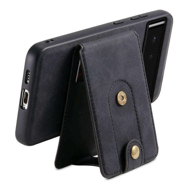For Google Pixel 6 Denior D14 NK Retro Pattern MagSafe Magnetic Card Holder Leather Phone Case(Bl...