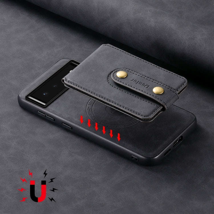 For Google Pixel 6 Denior D14 NK Retro Pattern MagSafe Magnetic Card Holder Leather Phone Case(Bl...