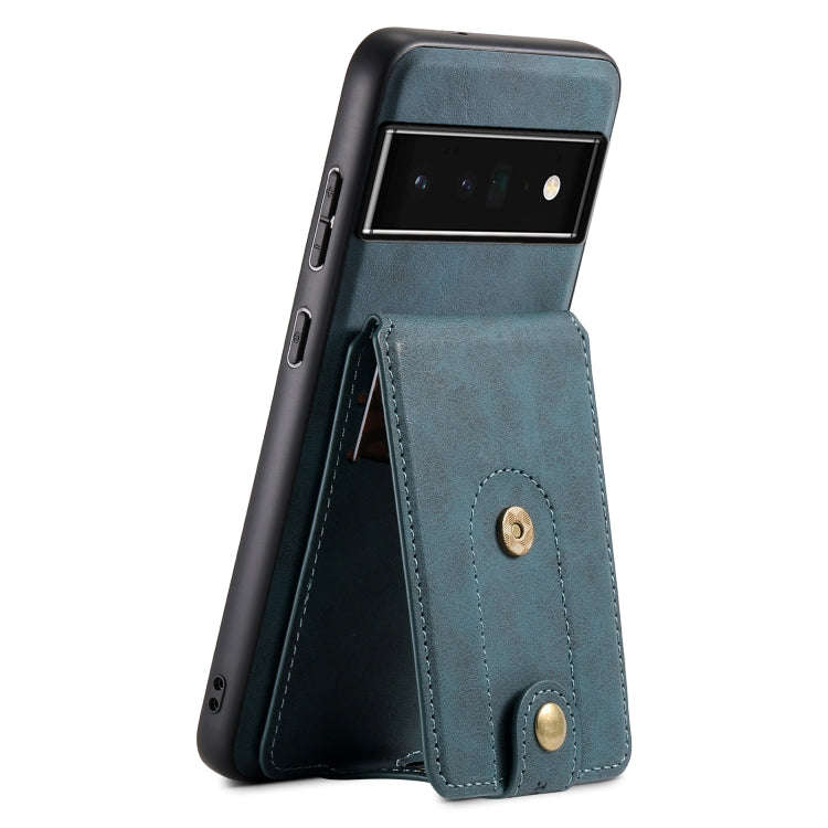 For Google Pixel 6 Pro Denior D14 NK Retro Pattern MagSafe Magnetic Card Holder Leather Phone Cas...