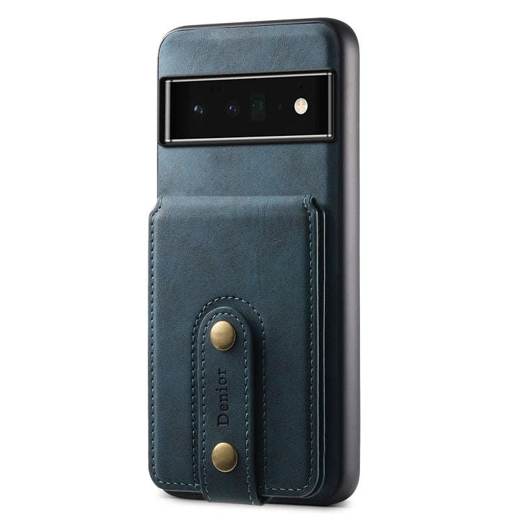 For Google Pixel 6 Pro Denior D14 NK Retro Pattern MagSafe Magnetic Card Holder Leather Phone Cas...