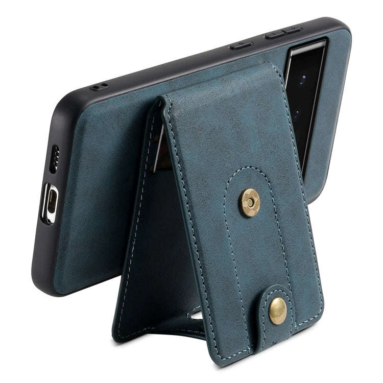 For Google Pixel 6 Pro Denior D14 NK Retro Pattern MagSafe Magnetic Card Holder Leather Phone Cas...