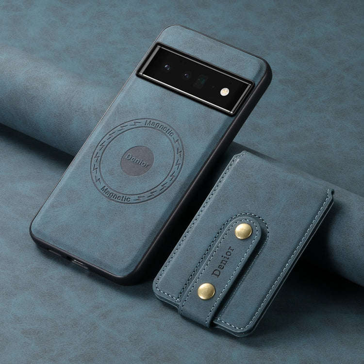 For Google Pixel 6 Pro Denior D14 NK Retro Pattern MagSafe Magnetic Card Holder Leather Phone Cas...