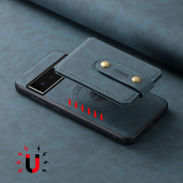 For Google Pixel 6 Pro Denior D14 NK Retro Pattern MagSafe Magnetic Card Holder Leather Phone Cas...