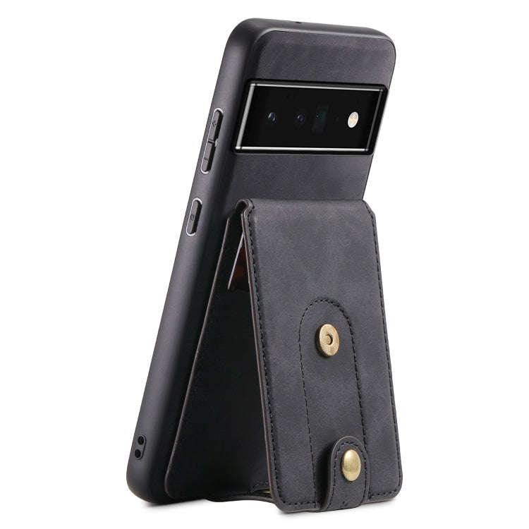For Google Pixel 6 Pro Denior D14 NK Retro Pattern MagSafe Magnetic Card Holder Leather Phone Cas...