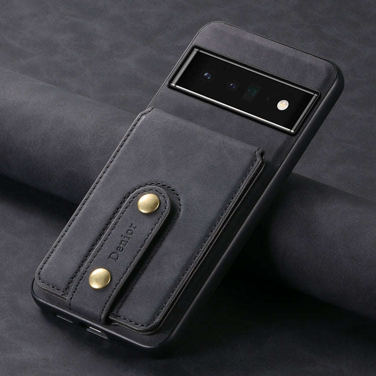 For Google Pixel 6 Pro Denior D14 NK Retro Pattern MagSafe Magnetic Card Holder Leather Phone Cas...