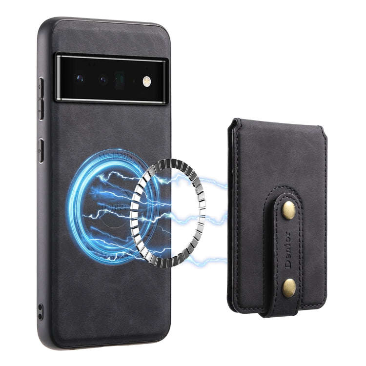 For Google Pixel 6 Pro Denior D14 NK Retro Pattern MagSafe Magnetic Card Holder Leather Phone Cas...