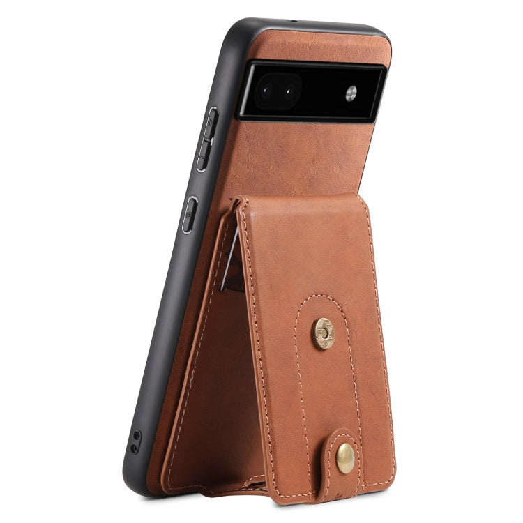 For Google Pixel 6a Denior D14 NK Retro Pattern MagSafe Magnetic Card Holder Leather Phone Case(B...