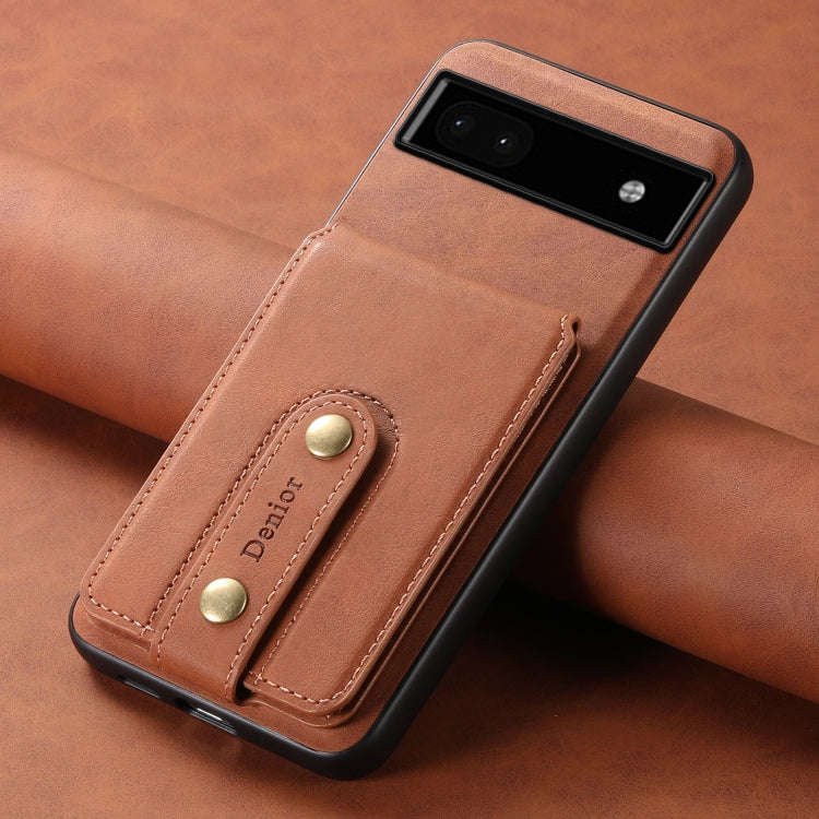 For Google Pixel 6a Denior D14 NK Retro Pattern MagSafe Magnetic Card Holder Leather Phone Case(B...