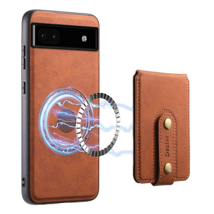 For Google Pixel 6a Denior D14 NK Retro Pattern MagSafe Magnetic Card Holder Leather Phone Case(B...