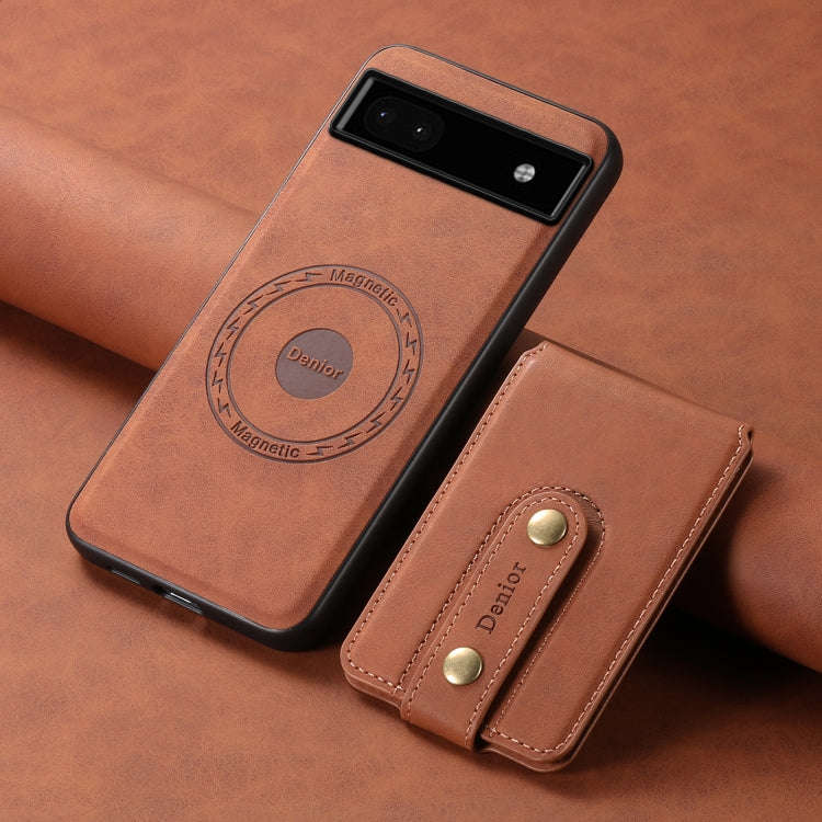 For Google Pixel 6a Denior D14 NK Retro Pattern MagSafe Magnetic Card Holder Leather Phone Case(B...