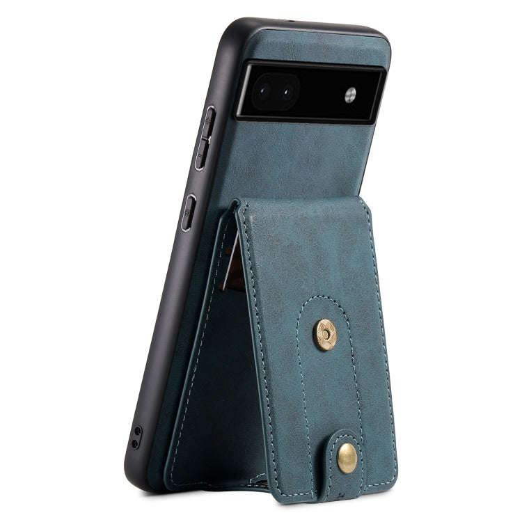 For Google Pixel 6a Denior D14 NK Retro Pattern MagSafe Magnetic Card Holder Leather Phone Case(B...