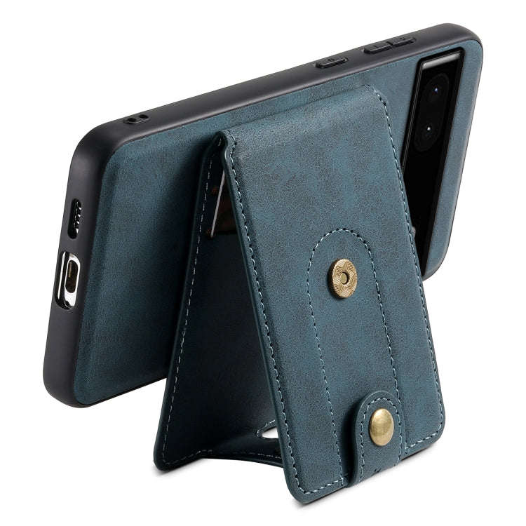 For Google Pixel 6a Denior D14 NK Retro Pattern MagSafe Magnetic Card Holder Leather Phone Case(B...