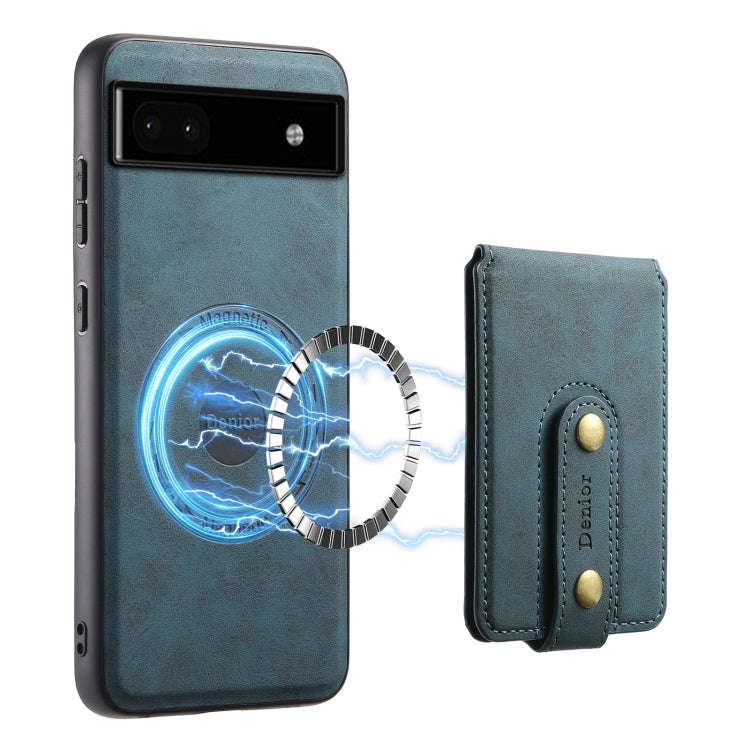 For Google Pixel 6a Denior D14 NK Retro Pattern MagSafe Magnetic Card Holder Leather Phone Case(B...