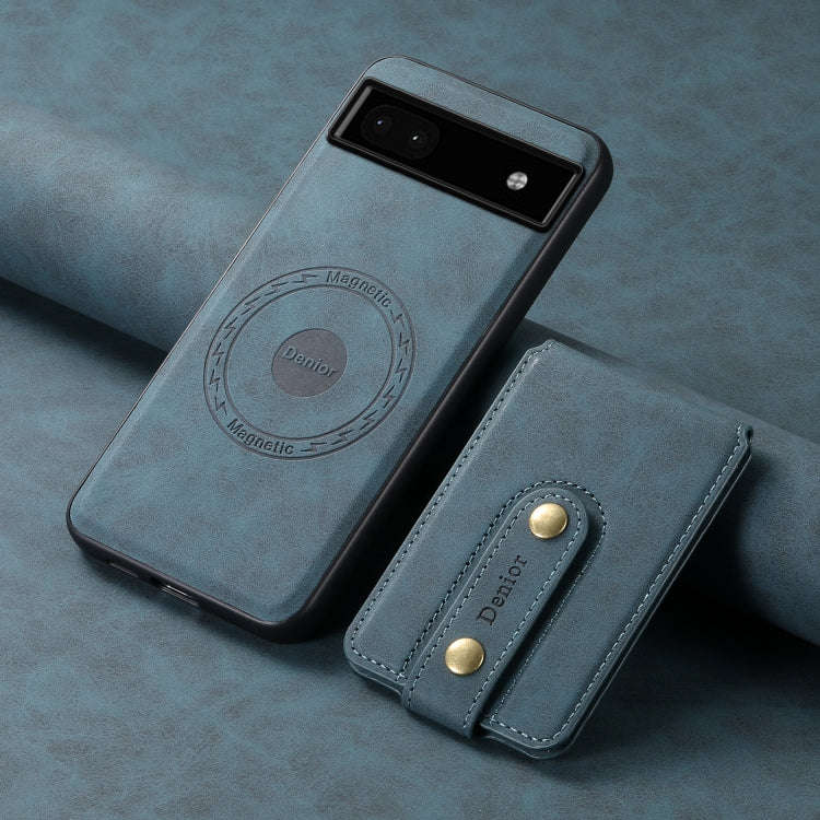 For Google Pixel 6a Denior D14 NK Retro Pattern MagSafe Magnetic Card Holder Leather Phone Case(B...