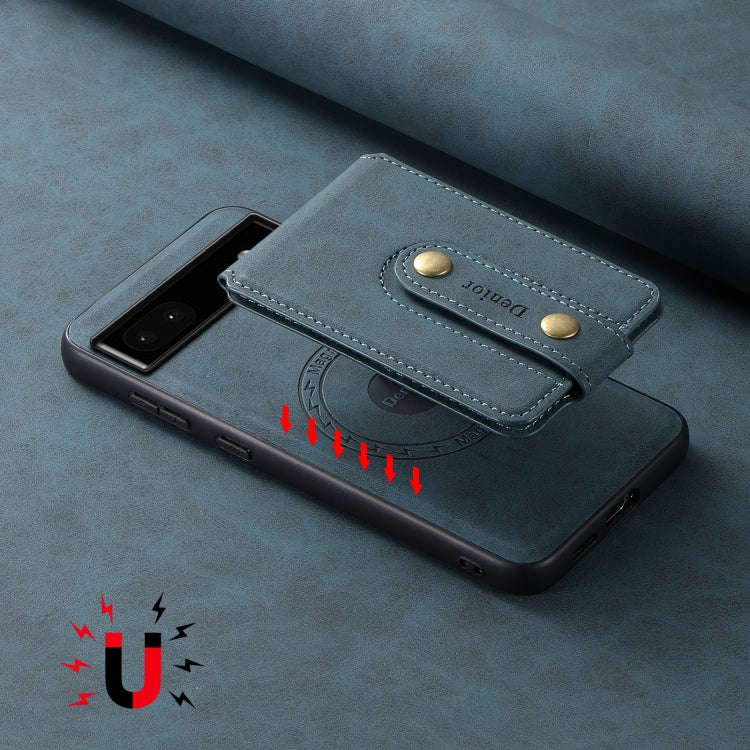 For Google Pixel 6a Denior D14 NK Retro Pattern MagSafe Magnetic Card Holder Leather Phone Case(B...