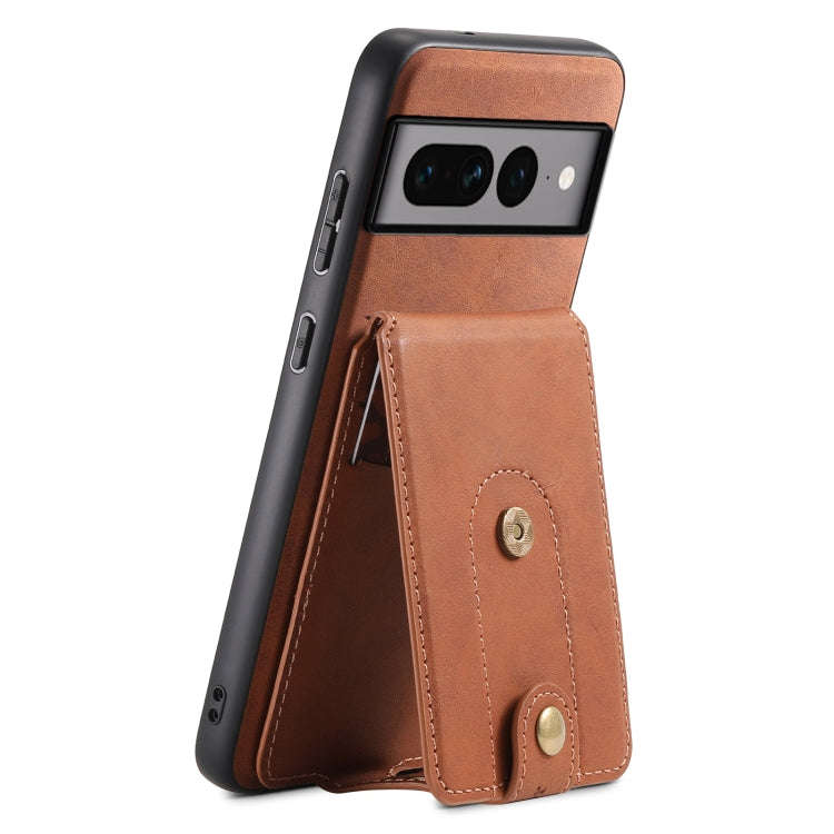 For Google Pixel 7 Pro 5G Denior D14 NK Retro Pattern MagSafe Magnetic Card Holder Leather Phone ...