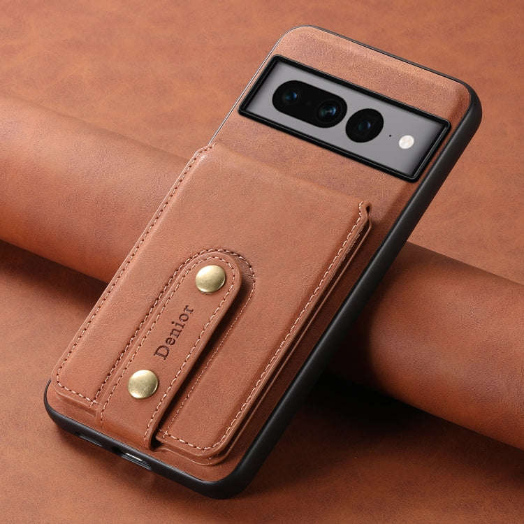 For Google Pixel 7 Pro 5G Denior D14 NK Retro Pattern MagSafe Magnetic Card Holder Leather Phone ...