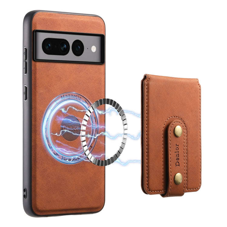 For Google Pixel 7 Pro 5G Denior D14 NK Retro Pattern MagSafe Magnetic Card Holder Leather Phone ...