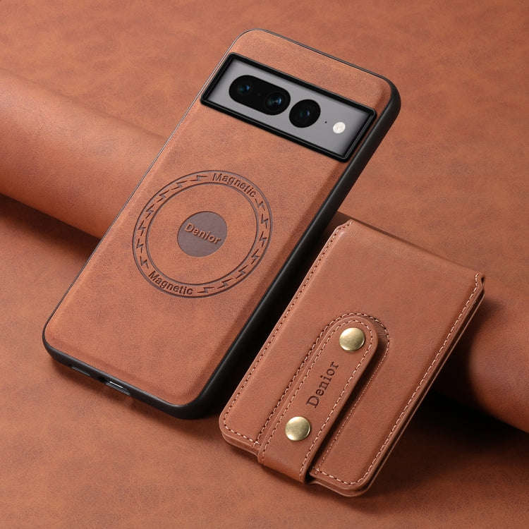 For Google Pixel 7 Pro 5G Denior D14 NK Retro Pattern MagSafe Magnetic Card Holder Leather Phone ...