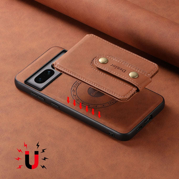 For Google Pixel 7 Pro 5G Denior D14 NK Retro Pattern MagSafe Magnetic Card Holder Leather Phone ...