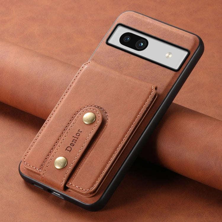 For Google Pixel 7a Denior D14 NK Retro Pattern MagSafe Magnetic Card Holder Leather Phone Case(B...