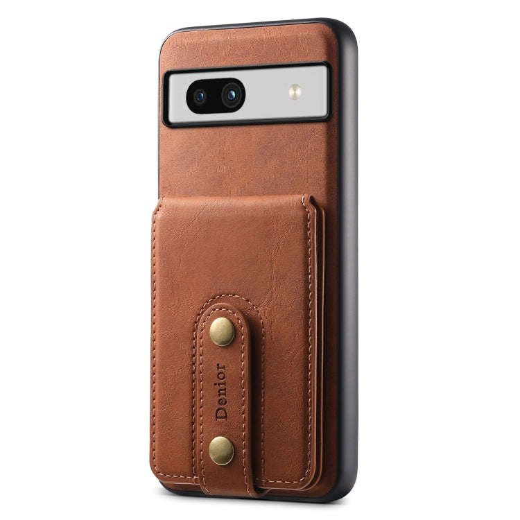 For Google Pixel 7a Denior D14 NK Retro Pattern MagSafe Magnetic Card Holder Leather Phone Case(B...