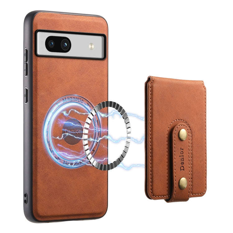 For Google Pixel 7a Denior D14 NK Retro Pattern MagSafe Magnetic Card Holder Leather Phone Case(B...