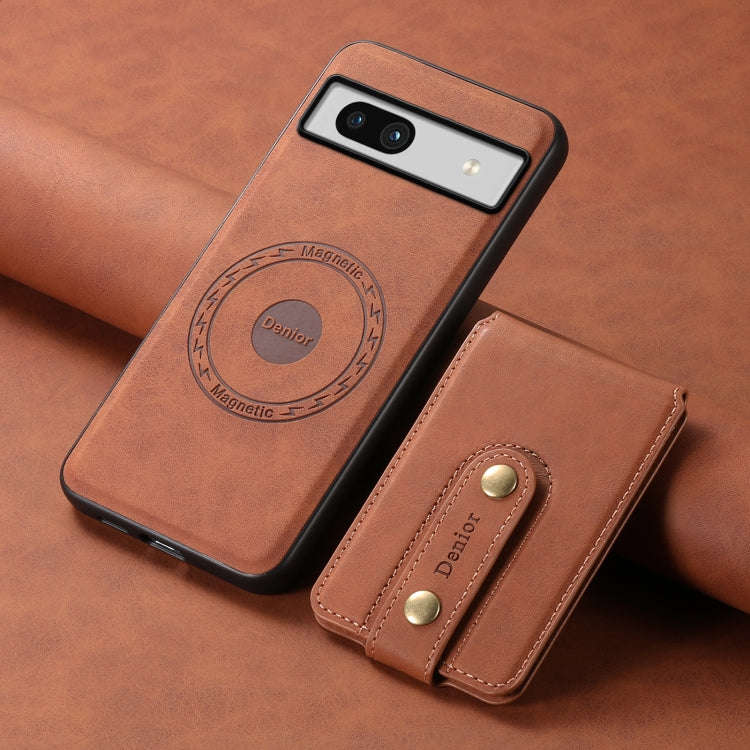 For Google Pixel 7a Denior D14 NK Retro Pattern MagSafe Magnetic Card Holder Leather Phone Case(B...