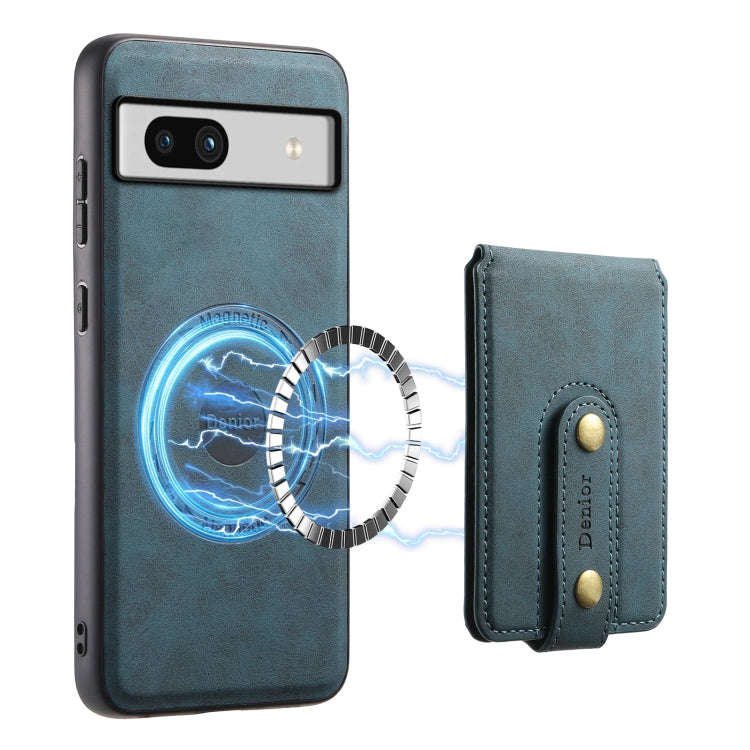 For Google Pixel 7a Denior D14 NK Retro Pattern MagSafe Magnetic Card Holder Leather Phone Case(B...