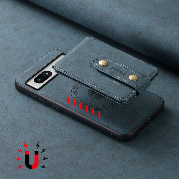 For Google Pixel 7a Denior D14 NK Retro Pattern MagSafe Magnetic Card Holder Leather Phone Case(B...